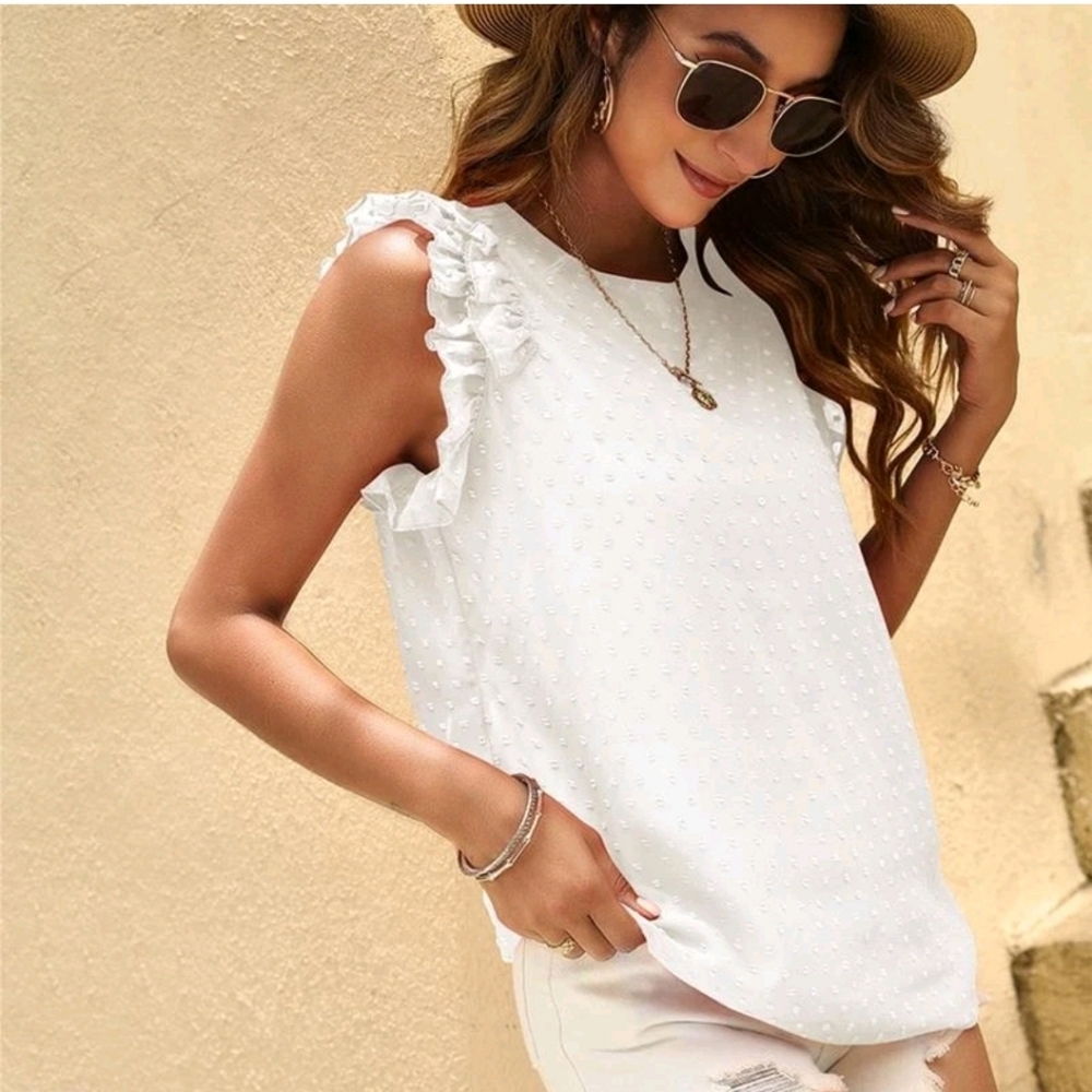 J. Crew Ruffle-sleeve clip-dot top